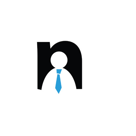 n letter logo, boss logo,concept flat vector logo templateのイラスト素材
