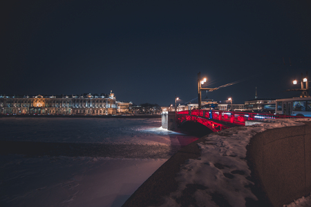 Winter Palace Bridge in Saint-Petersburg, Russiaのeditorial素材