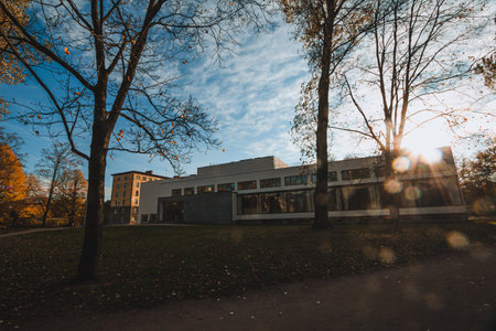 Vyborg, Russia - October 6, 2021: Building of the library by Finnish architect Alvar Aaltoのeditorial素材