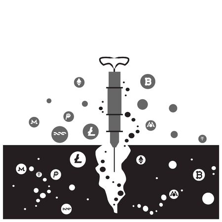 Mining money (Cryptocurrency)のイラスト素材
