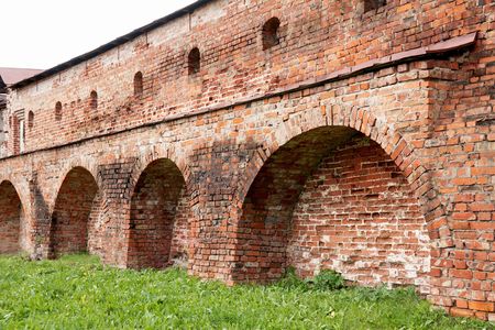 Ancient fort wall in Kirillov-Belozyrsky monastery, Russia   の写真素材