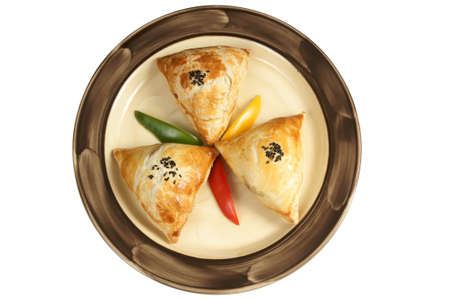 Pastry stuffed with minced meat and onions - meat pies  の写真素材