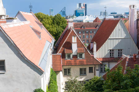 View of old houses of Upper Town, Tallinn, Estoniaのeditorial素材