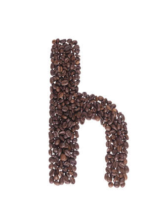 letters of alphabet made of a coffee beansの写真素材