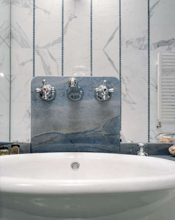 detail of wasfbasin in the modern bathroom
