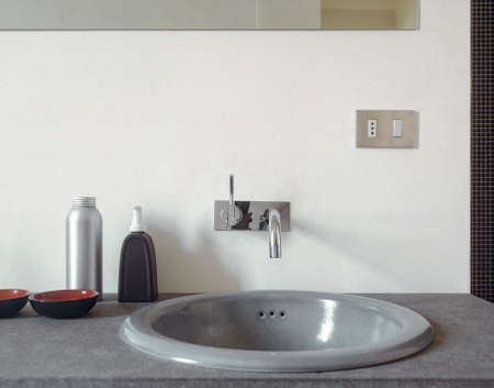 foreground of Vanity basin in the modern bathroomの写真素材