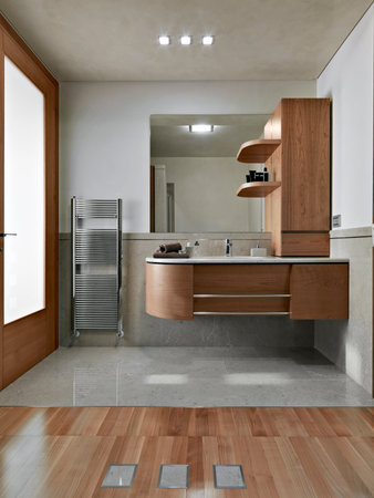 pile of dishes on the table in the modern kitchen on the background the sink cabinet and the worktopの写真素材