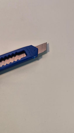 Professional Blue Retractable Utility Knife for Office and Craft Workの写真素材