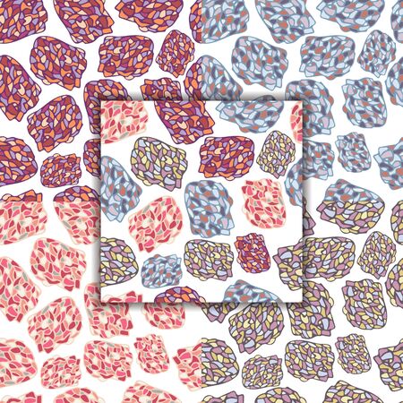 Mosaic object rock stone shape stained glass color patterns of abstract backgrounds.のイラスト素材