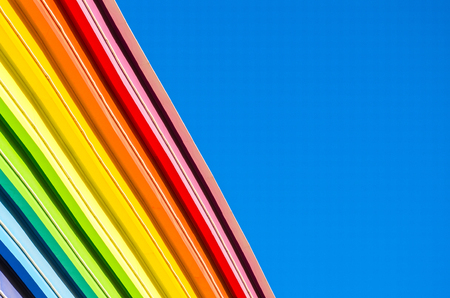 Decorative elements of the rainbow and the blue sky.の写真素材