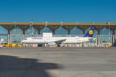 Airbus a320 Lufthansa, airport Pulkovo, Russia Saint-Petersburg May 2017