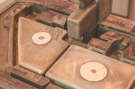 Metal plate sheets, on the production plantの写真素材