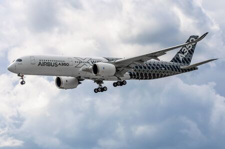 Demonstration airplane Airbus A350 XWB. Russia, Moscow. Zhukovsky airport. July 19, 2017のeditorial素材