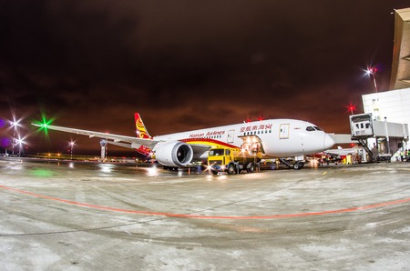 Boeing 787 Dreamliner Hainan airlines, airport Pulkovo, Russia Saint-Petersburg 22 November, 2017のeditorial素材