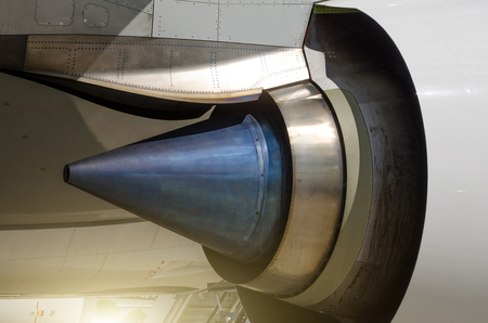 Nozzle of the aircraft engine view of the rearの写真素材