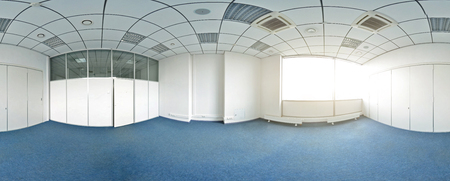 Spherical 360 degrees panorama projection, panorama in interior empty room in modern flat apartmentsの写真素材