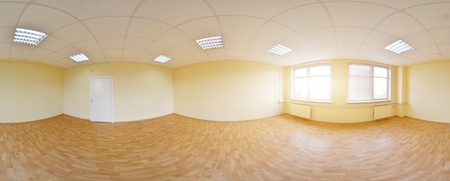 360 panorama view in modern empty apartment interior, degrees seamless panoramaの写真素材