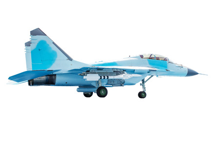 Military aircraft fighters jet isolated on white backgroundの写真素材