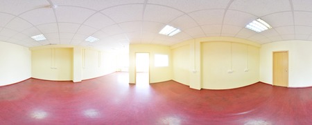 360 panorama view in modern empty apartment interior, degrees seamless panoramaの写真素材