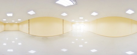 Spherical 360 degrees panorama projection, panorama in interior empty room in modern flat apartmentsの写真素材