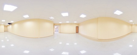 Spherical 360 degrees panorama projection, panorama in interior empty room in modern flat apartmentsの写真素材