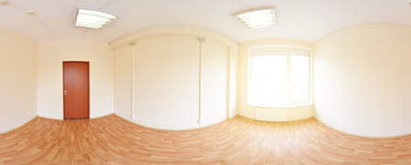 360 panorama view in modern empty apartment interior, degrees seamless panoramaの写真素材