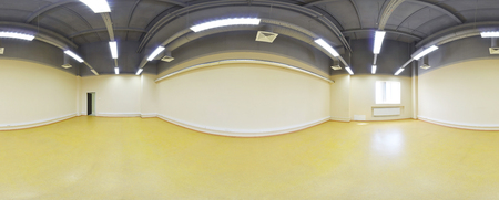 360 panorama view in modern empty apartment interior, degrees seamless panorama