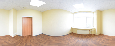 360 panorama view in modern empty apartment interior, degrees seamless panoramaの写真素材