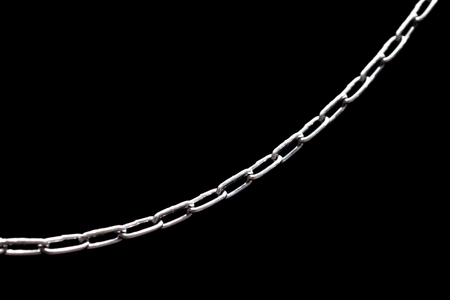 Chain metal on black background close upの写真素材