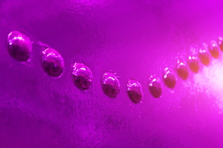 Pink paint on metal rivets close upの写真素材