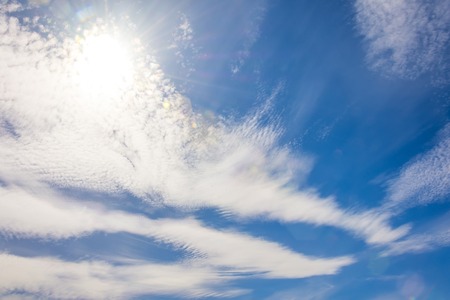 Cloudscape with altocumulus clouds at sunny dayの写真素材