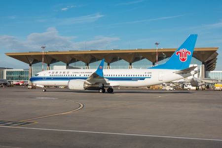 Boeing 737-8 max China southern, airport Pulkovo, Russia Saint-Petersbur. 02 June 2018
