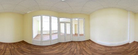 360 panorama view in modern empty apartment interior, degrees seamless panoramaの写真素材
