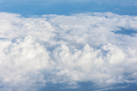 Cloud cumulus from the altitude of the airplane flight, the atmosphere weatherの写真素材