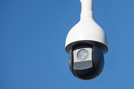 Round-shaped outdoor camera, order monitoring in the cityの写真素材