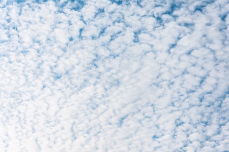 Altocumulus cloudscape on blue blue sky for backgroundの写真素材