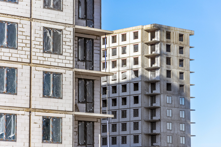 Building construction of the multi-storey concrete buildingの写真素材