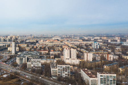 View from a height, with typical residential buildingsの写真素材