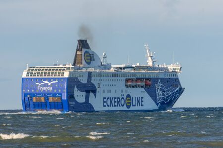 Cruiseferry Finlandia of Eckero Line departs to Tallinn. Russia, Estonia, November 30, 2011のeditorial素材