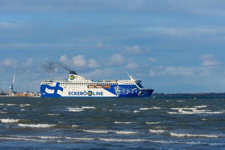 Cruiseferry Finlandia of Eckero Line departs to Tallinn. Russia, Estonia, November 30, 2011のeditorial素材