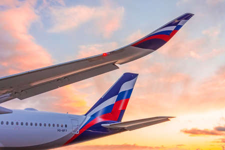 Airbus A350-900 Aeroflot airlines, airportPulkovo International Airport, Russia Saint-Petersburg, 06 March 2020のeditorial素材
