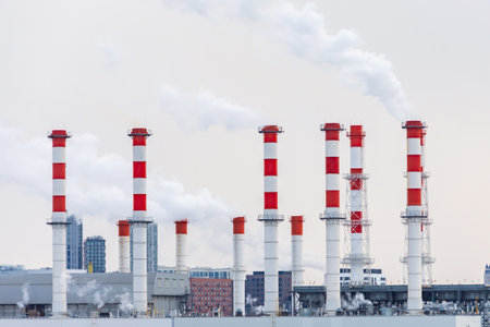 Industrial power plant, gas turbines, generating electricity