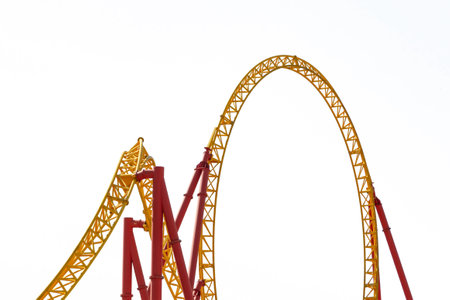 Roller coaster on white backgroundの写真素材