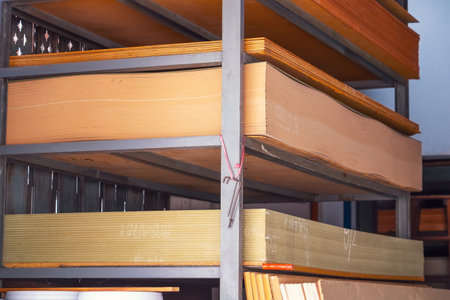Timber in warehouse for sale.の写真素材