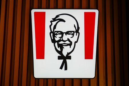 KFC Chicken Initially Kentucky Fried Chicken brand logo. Thailand, Bangkok 14 march 2024