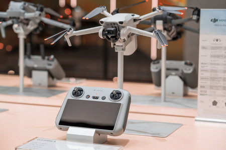 DJI Mavic mini 3 combo rc 2 on display in the showroom. Thailand, Bangkok, 14 march 2024.のeditorial素材