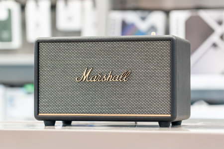 Marshall Stanmore Bluetooth Speaker. Thailand, Bangkok 14 march 2024.のeditorial素材