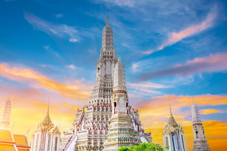 Wat Arun in Bangkok temple, Thailand.の写真素材