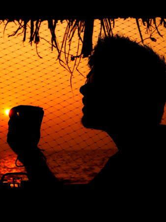 Tea/Coffee time by the Beachの写真素材