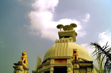 The Peace Pagoda in Indiaの写真素材